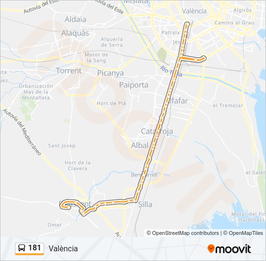 181 Bus Line Map