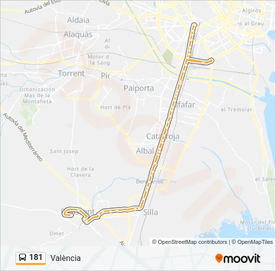 181 Bus Line Map