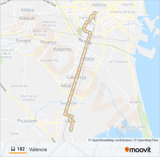 182 Bus Line Map