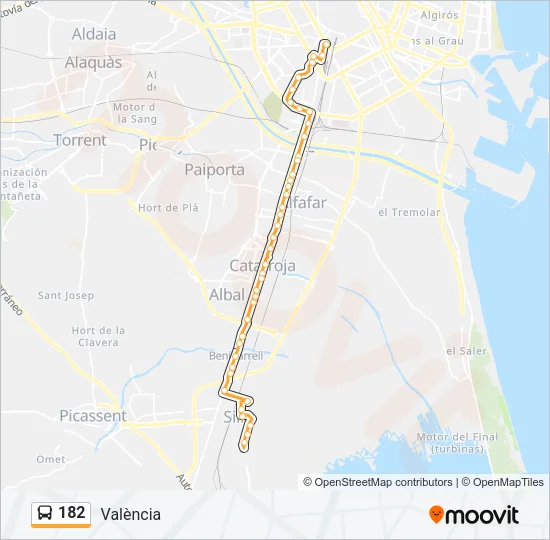182 Bus Line Map