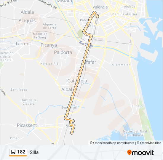 182 Bus Line Map
