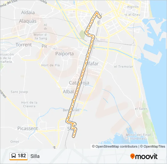 182 Bus Line Map