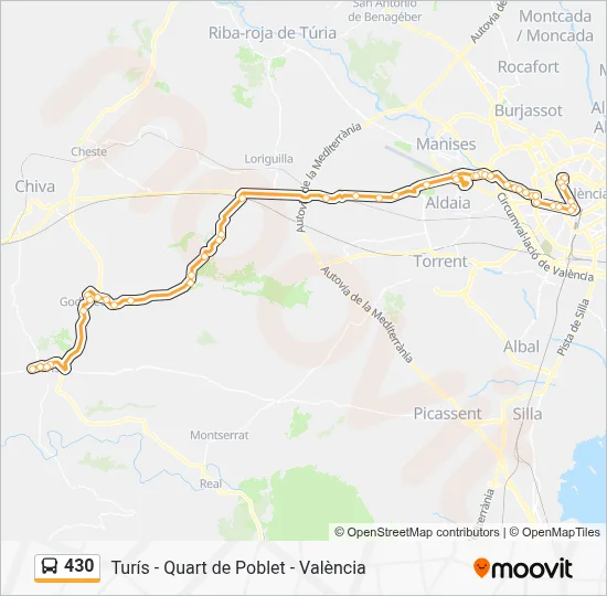 430 Route: Schedules, Stops & Maps - 430B: Quart de Poblet - València ...
