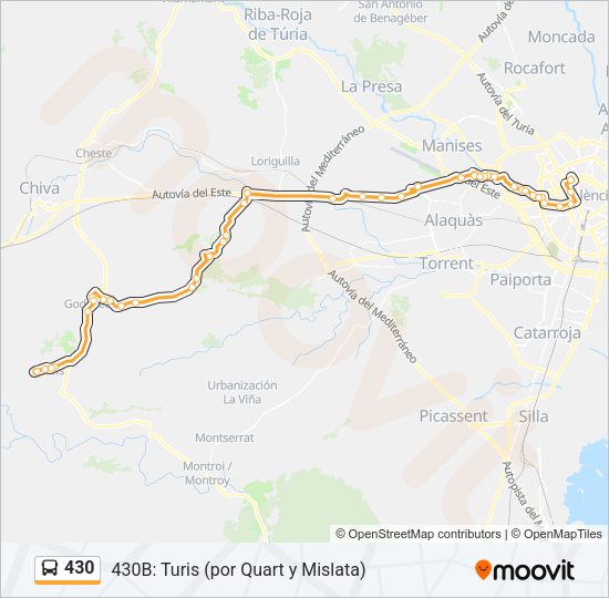 430 Bus Line Map