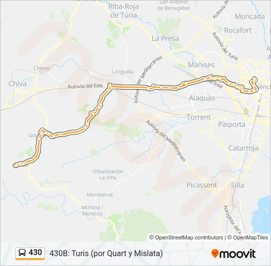 430 Bus Line Map