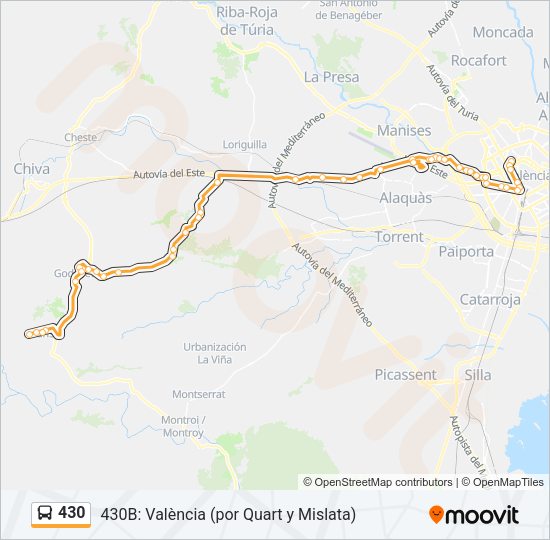430 Bus Line Map