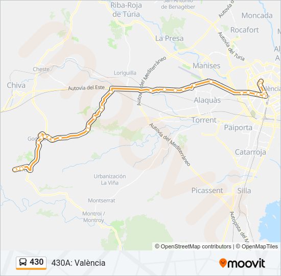 430 Bus Line Map