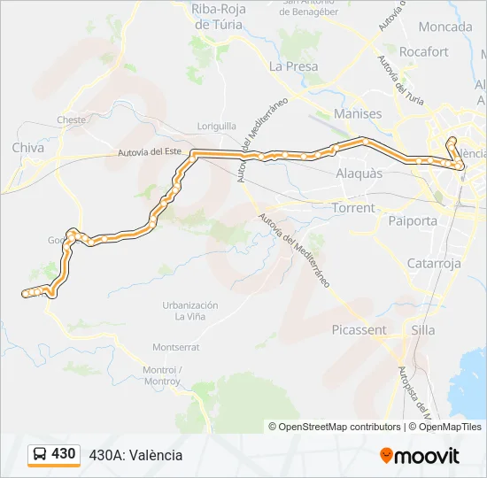 430 Bus Line Map