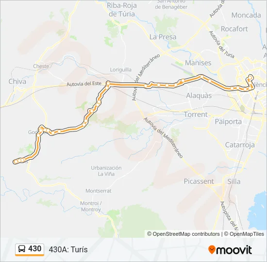 430 Bus Line Map