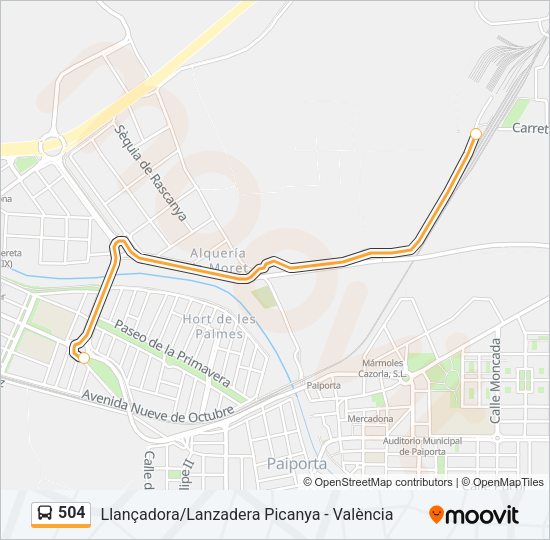 504 Bus Line Map