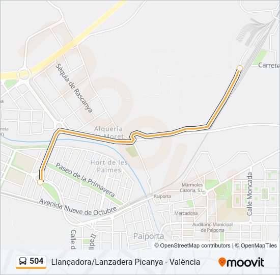 504 Bus Line Map
