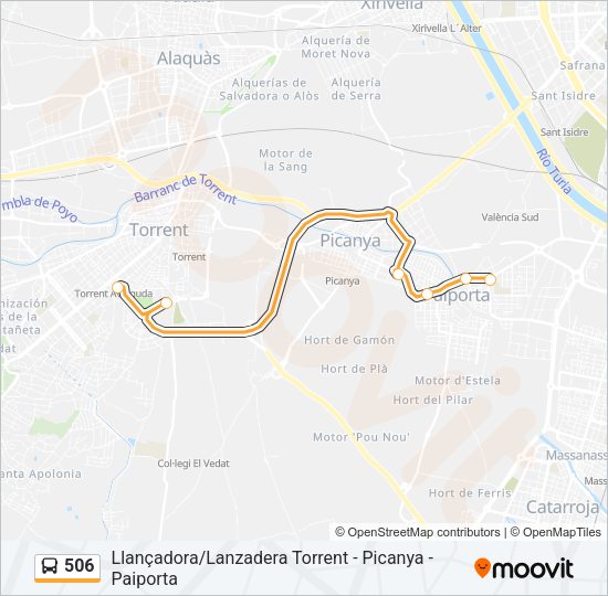506 Bus Line Map
