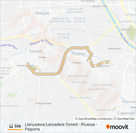 506 bus Mapa de línia