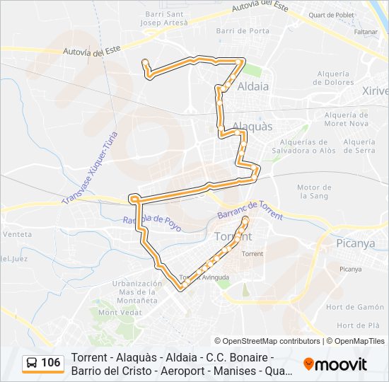 106 Bus Line Map