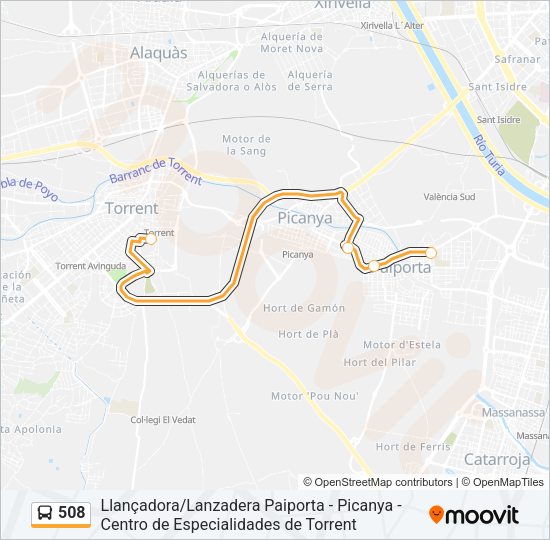 508 Bus Line Map