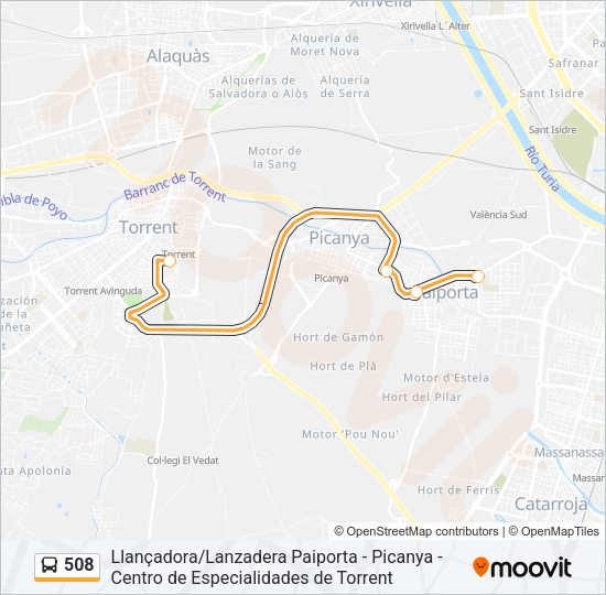 508 Bus Line Map
