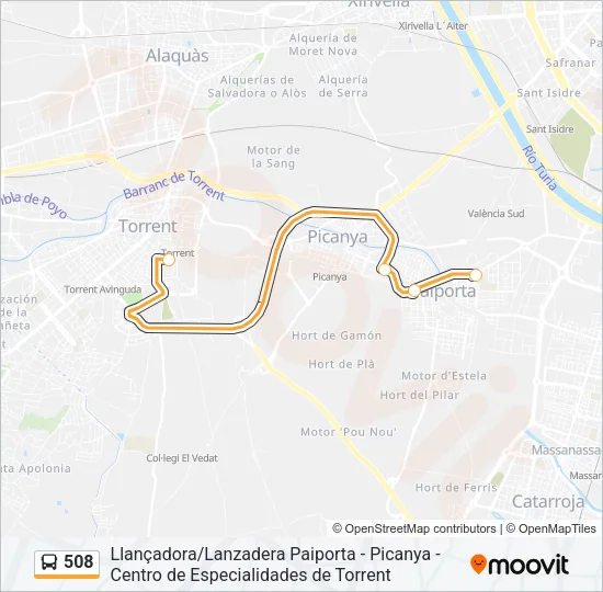 508 Bus Line Map