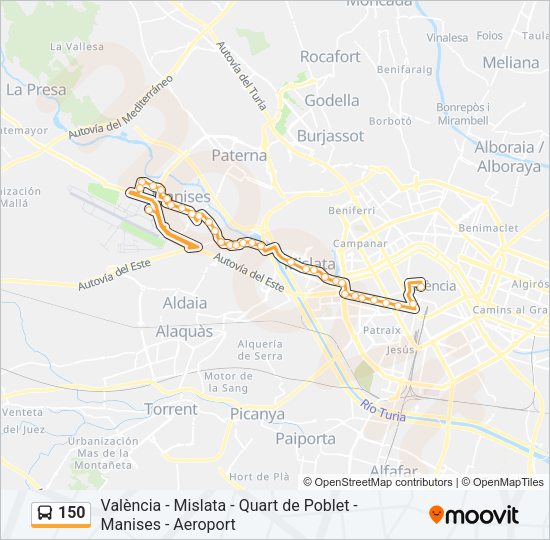 150 Bus Line Map