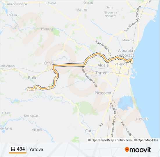 434 Bus Line Map