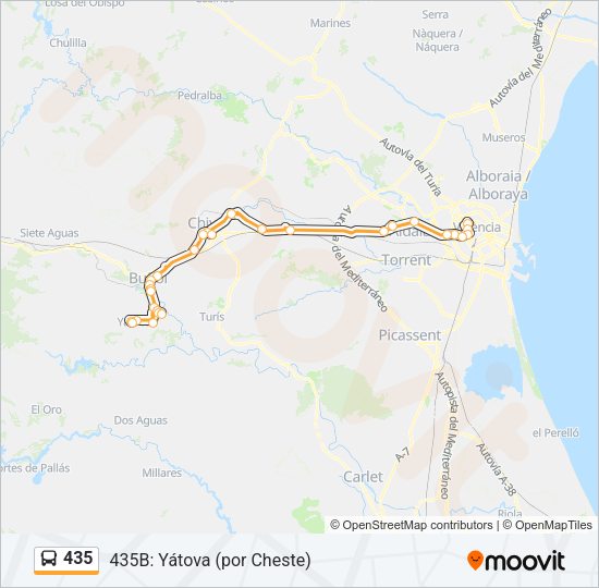 435 Bus Line Map