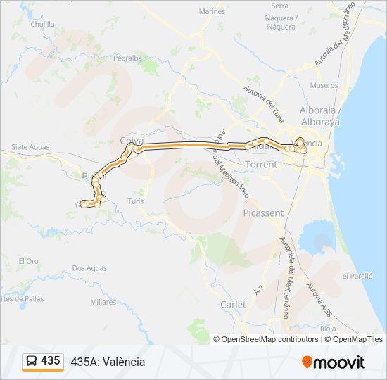 435 Bus Line Map