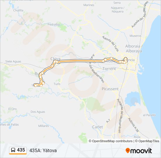 435 Bus Line Map