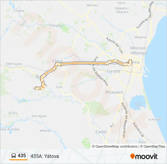 435 Bus Line Map