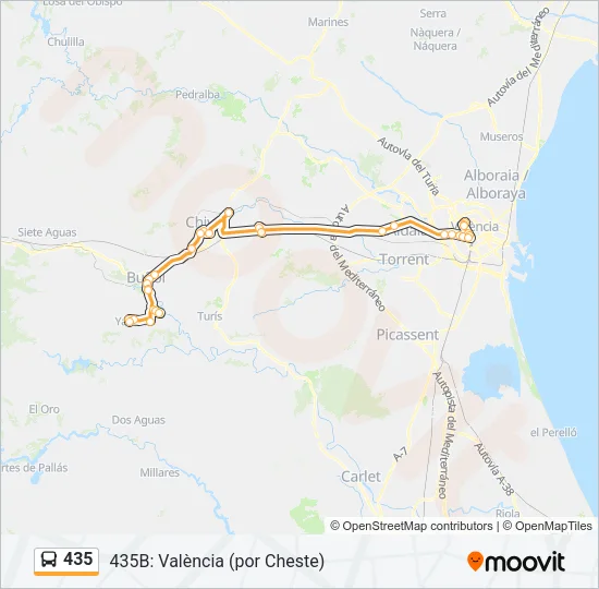435 Bus Line Map