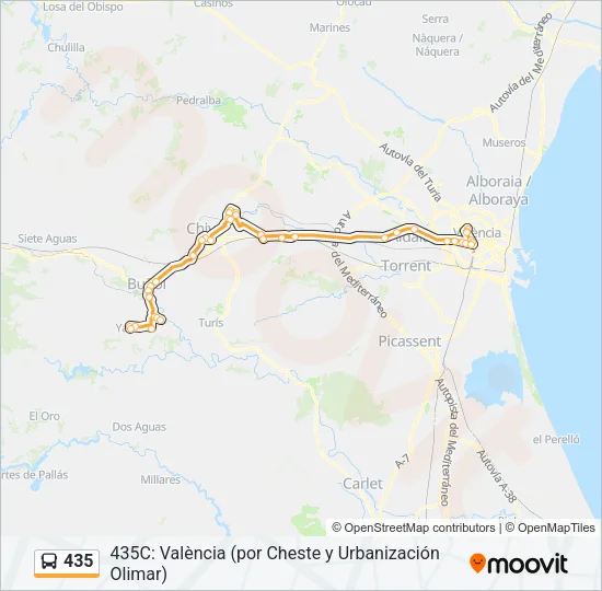 435 Bus Line Map
