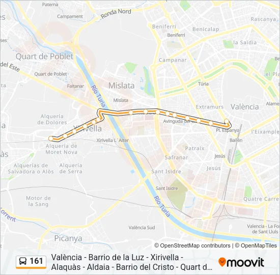 161 Bus Line Map
