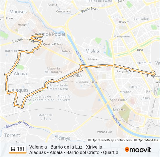 161 Bus Line Map