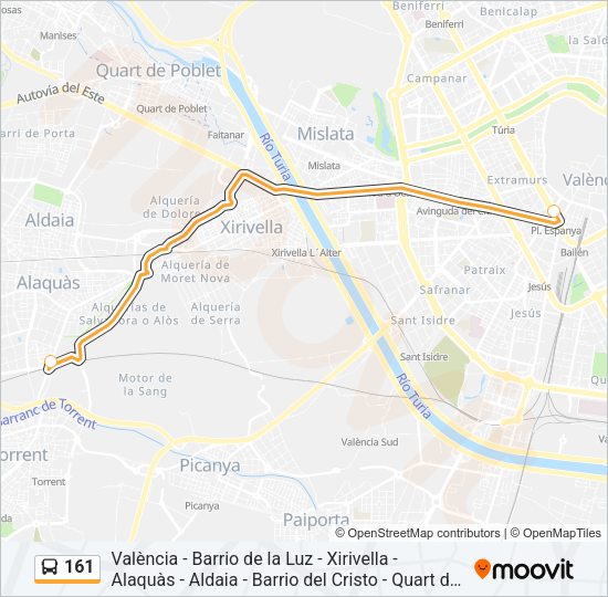 161 Bus Line Map