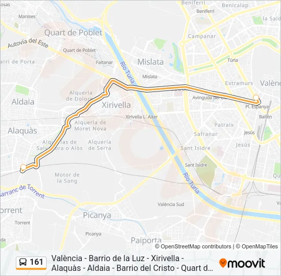 161 Bus Line Map