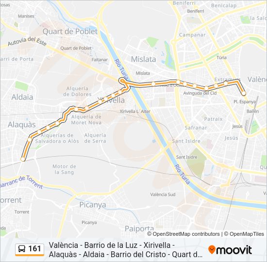 161 Bus Line Map