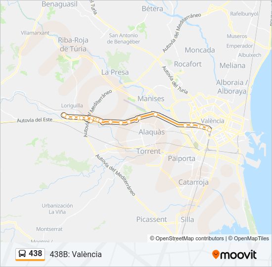 438 Bus Line Map
