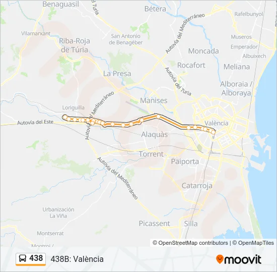 438 Bus Line Map
