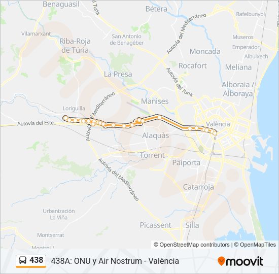 438 Bus Line Map