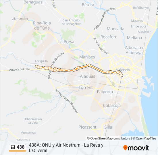 438 Bus Line Map