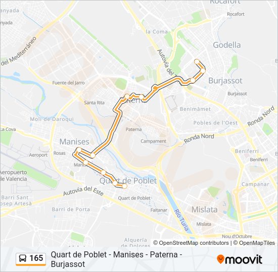 165 Bus Line Map