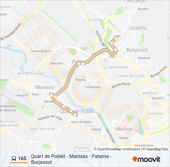 165 Bus Line Map