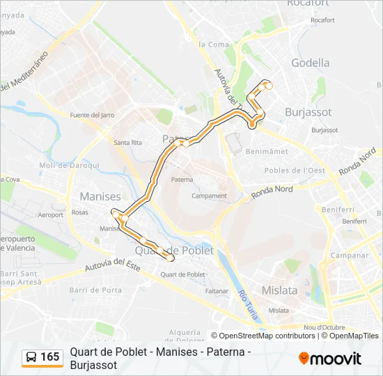 165 Bus Line Map