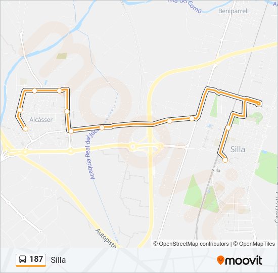 187 Bus Line Map