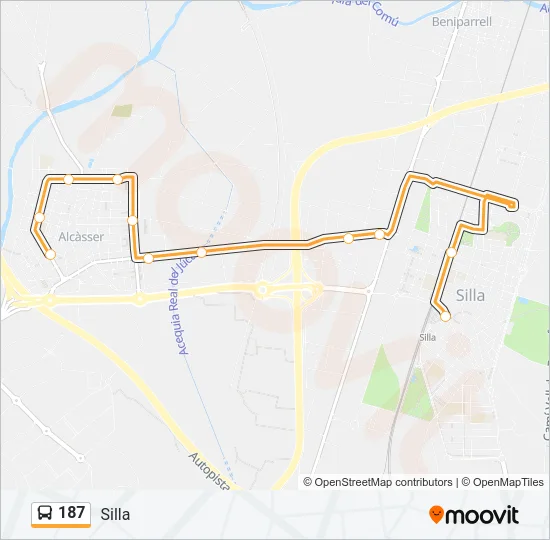 187 bus Mapa de línia