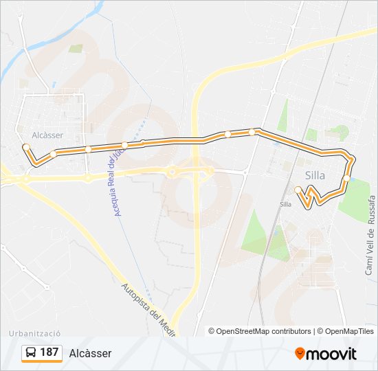 187 Bus Line Map