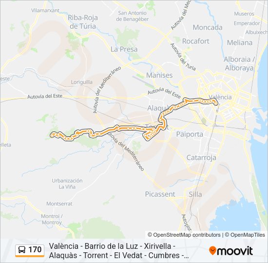 170 Bus Line Map