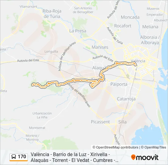170 Bus Line Map