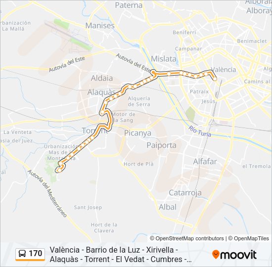 170 Bus Line Map