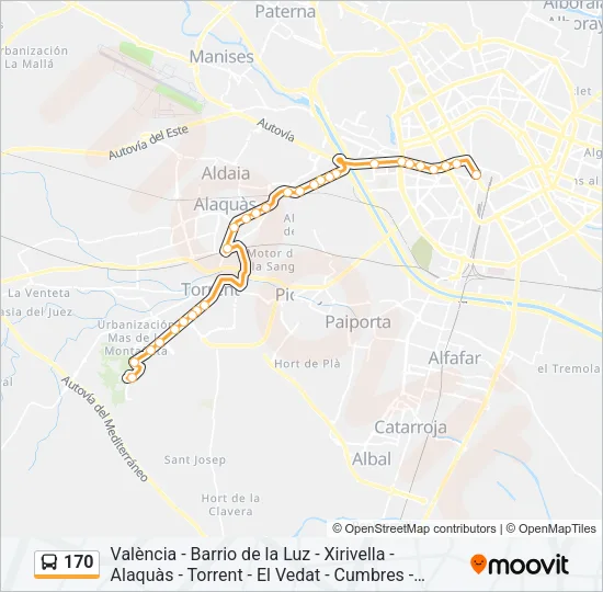 170 Bus Line Map