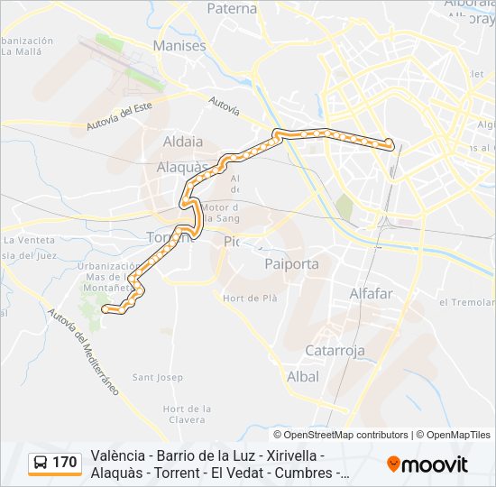 170 Bus Line Map