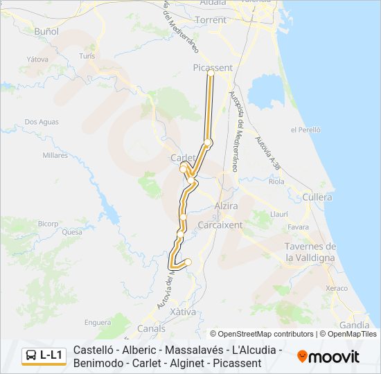 L-L1 Bus Line Map